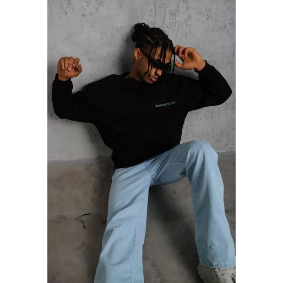 Erkek Baskılı Sweat - Siyah - 92688 Erkek Baskılı Sweat - Siyah - 92688