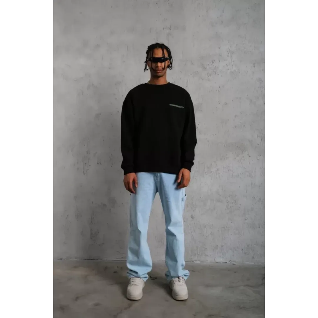 Erkek Baskılı Sweat - Siyah - 92688 Erkek Baskılı Sweat - Siyah - 92688