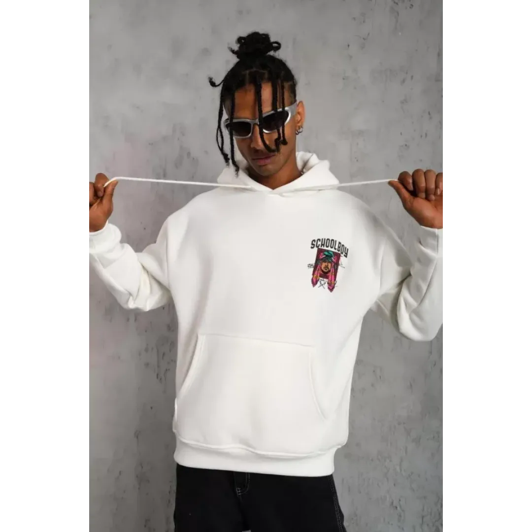 Erkek SCHOOL BOY Baskılı Kapüşonlu Sweat - Beyaz - 92694 Erkek SCHOOL BOY Baskılı Kapüşonlu Sweat - Beyaz - 92694