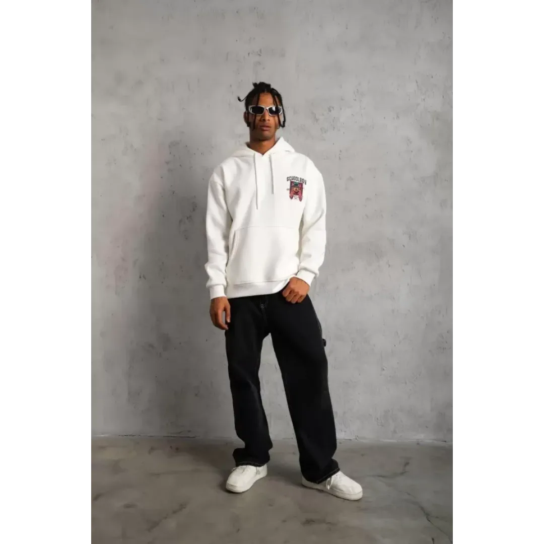 Erkek SCHOOL BOY Baskılı Kapüşonlu Sweat - Beyaz - 92694 Erkek SCHOOL BOY Baskılı Kapüşonlu Sweat - Beyaz - 92694