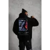 Erkek Astronot Baskılı Kapüşonlu Sweat - Siyah - 92699 Erkek Astronot Baskılı Kapüşonlu Sweat - Siyah - 92699