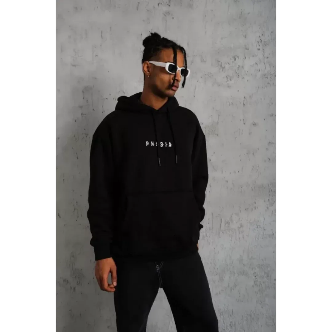Erkek Astronot Baskılı Kapüşonlu Sweat - Siyah - 92699 Erkek Astronot Baskılı Kapüşonlu Sweat - Siyah - 92699