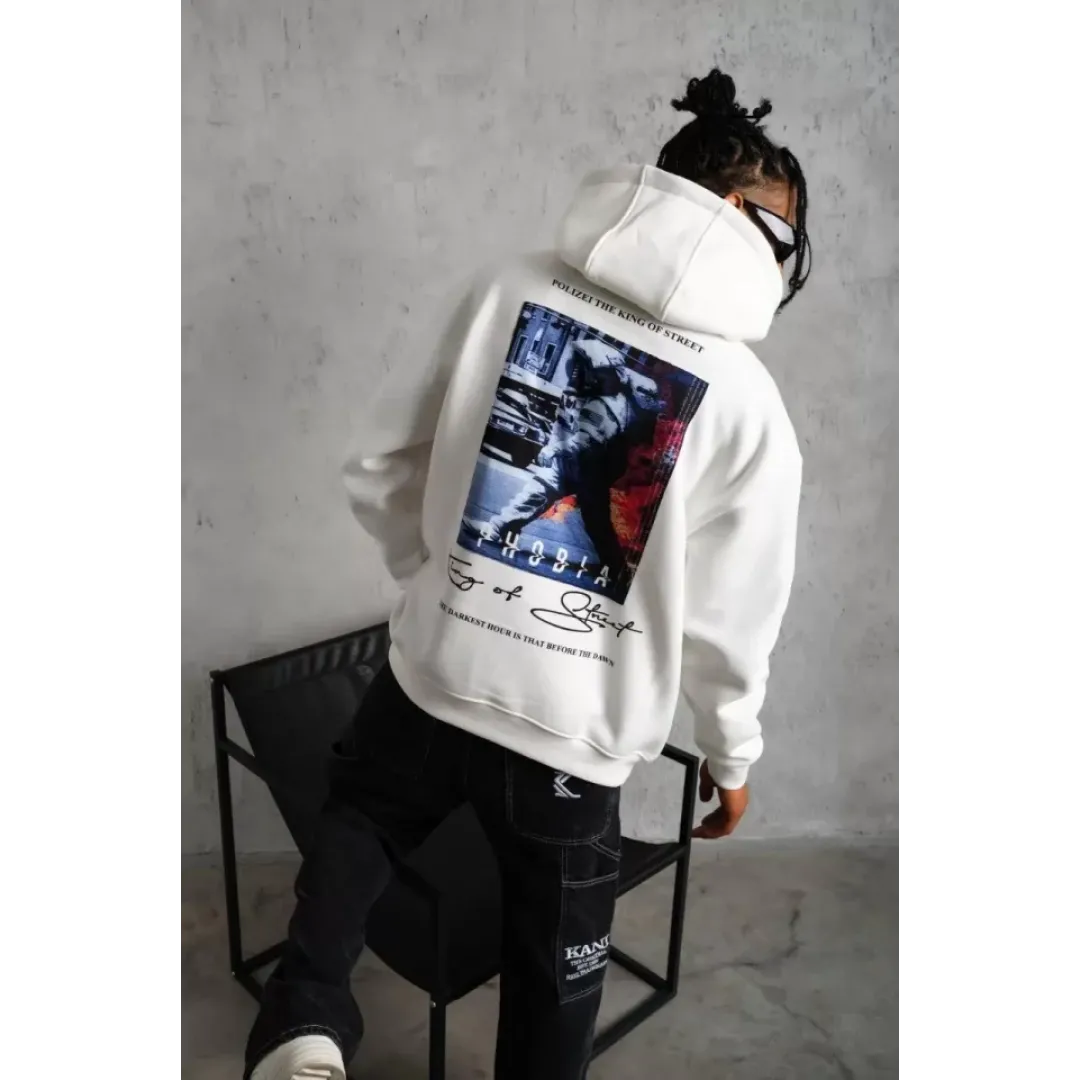 Erkek Astronot Baskılı Kapüşonlu Sweat - Beyaz - 92700 Erkek Astronot Baskılı Kapüşonlu Sweat - Beyaz - 92700