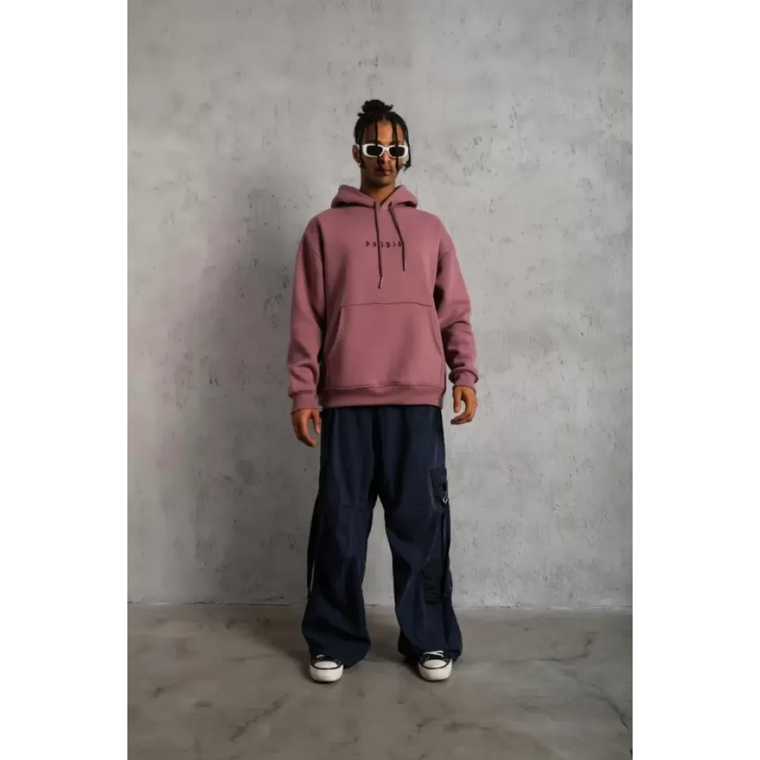 Erkek Astronot Baskılı Kapüşonlu Sweat - Gül Kurusu - 92701 Erkek Astronot Baskılı Kapüşonlu Sweat - Gül Kurusu - 92701