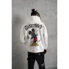 Erkek Üç İplik Baskılı Kapüşonlu Sweat - Beyaz - 92707 Erkek Üç İplik Baskılı Kapüşonlu Sweat - Beyaz - 92707