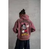 Erkek Üç İplik Baskılı Kapüşonlu Sweat - Gül Kurusu - 92709 Erkek Üç İplik Baskılı Kapüşonlu Sweat - Gül Kurusu - 92709