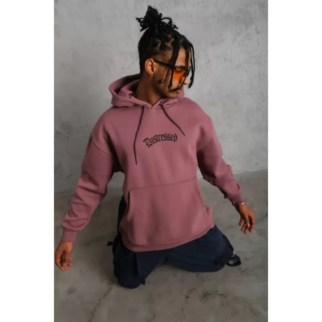 Erkek Üç İplik Baskılı Kapüşonlu Sweat - Gül Kurusu - 92709 Erkek Üç İplik Baskılı Kapüşonlu Sweat - Gül Kurusu - 92709