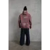 Erkek Baskılı Kapüşonlu Ribanalı Sweat - Gül Kurusu - 92713 Erkek Baskılı Kapüşonlu Ribanalı Sweat - Gül Kurusu - 92713