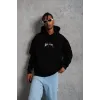 Erkek Baskılı Kapüşonlu Ve Kanguru Cepli Sweat - Siyah - 92719 Erkek Baskılı Kapüşonlu Ve Kanguru Cepli Sweat - Siyah - 92719