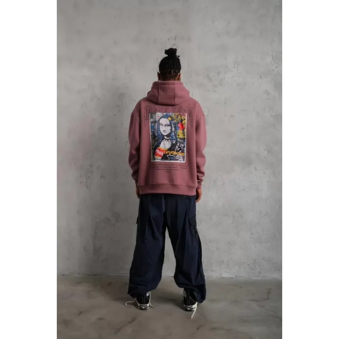 Erkek Baskılı Kapüşonlu Ve Kanguru Cepli Sweat - Gül Kurusu - 92720 Erkek Baskılı Kapüşonlu Ve Kanguru Cepli Sweat - Gül Kurusu - 92720
