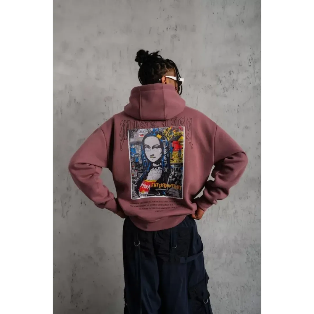 Erkek Baskılı Kapüşonlu Ve Kanguru Cepli Sweat - Gül Kurusu - 92720 Erkek Baskılı Kapüşonlu Ve Kanguru Cepli Sweat - Gül Kurusu - 92720