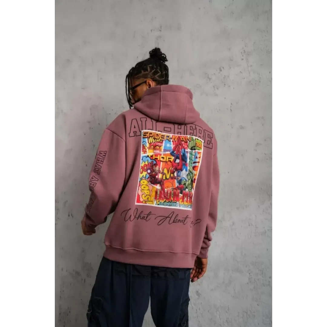 Erkek 93 Dijital Parça Baskılı Kapşonlu Sweat - Gül Kurusu - 92760 Erkek 93 Dijital Parça Baskılı Kapşonlu Sweat - Gül Kurusu - 92760