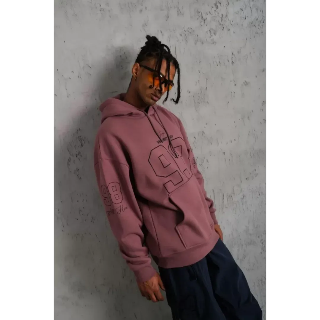 Erkek 93 Dijital Parça Baskılı Kapşonlu Sweat - Gül Kurusu - 92760 Erkek 93 Dijital Parça Baskılı Kapşonlu Sweat - Gül Kurusu - 92760