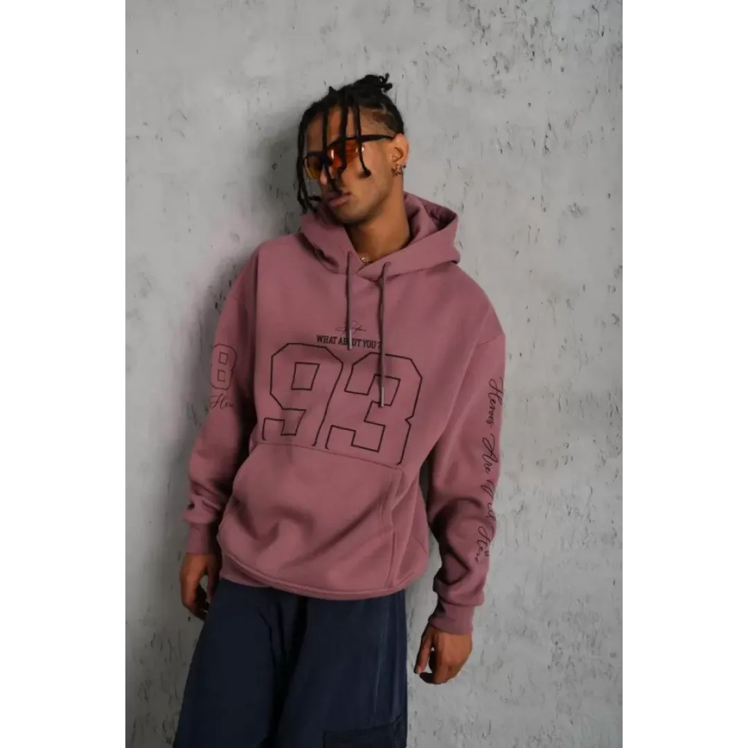 Erkek 93 Dijital Parça Baskılı Kapşonlu Sweat - Gül Kurusu - 92760 Erkek 93 Dijital Parça Baskılı Kapşonlu Sweat - Gül Kurusu - 92760
