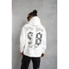 Erkek 98 Baskılı Kapşonlu Sweat - Beyaz - 92765 Erkek 98 Baskılı Kapşonlu Sweat - Beyaz - 92765