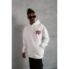 Erkek Şapkalı Güvercin Baskılı Kapşonlu Sweat - Beyaz - 92769 Erkek Şapkalı Güvercin Baskılı Kapşonlu Sweat - Beyaz - 92769