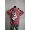 Erkek Şapkalı Güvercin Baskılı Kapşonlu Sweat - Gül Kurusu - 92771 Erkek Şapkalı Güvercin Baskılı Kapşonlu Sweat - Gül Kurusu - 92771