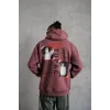 Erkek Ön Arka Baskılı Kapşonlu Sweat - Gül Kurusu - 92783 Erkek Ön Arka Baskılı Kapşonlu Sweat - Gül Kurusu - 92783