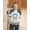 Erkek Dijital Baskılı Tshirt - Mavi - 92807 Erkek Dijital Baskılı Tshirt - Mavi - 92807