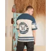 Erkek Dijital Baskılı Tshirt - Mavi - 92807 Erkek Dijital Baskılı Tshirt - Mavi - 92807