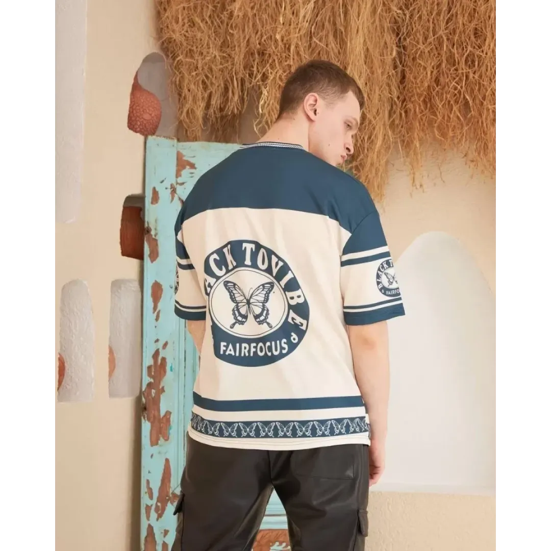 Erkek Dijital Baskılı Tshirt - Mavi - 92807 Erkek Dijital Baskılı Tshirt - Mavi - 92807