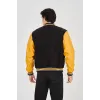 Erkek İçten Elyaf Ve Astarlı Kolları Suni Deri Ceket - Sarı - 92815 Erkek İçten Elyaf Ve Astarlı Kolları Suni Deri Ceket - Sarı - 92815
