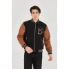 Erkek İçten Elyaf Ve Astarlı Kolları Suni Deri Ceket - Kahverengi - 92819 Erkek İçten Elyaf Ve Astarlı Kolları Suni Deri Ceket - Kahverengi - 92819