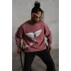 Erkek Güvercin Baskılı Sweatshirt - Gül Kurusu - 92828 Erkek Güvercin Baskılı Sweatshirt - Gül Kurusu - 92828