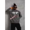 Erkek Güvercin Baskılı Sweatshirt - Gri - 92830 Erkek Güvercin Baskılı Sweatshirt - Gri - 92830