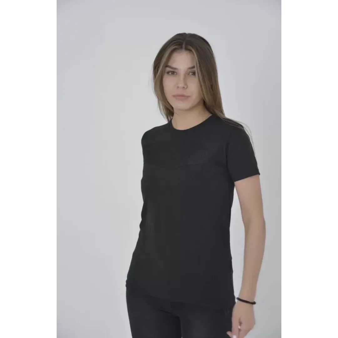 Gögüs Fileli Slim Fit T-shirt - Siyah - 92833 Gögüs Fileli Slim Fit T-shirt - Siyah - 92833