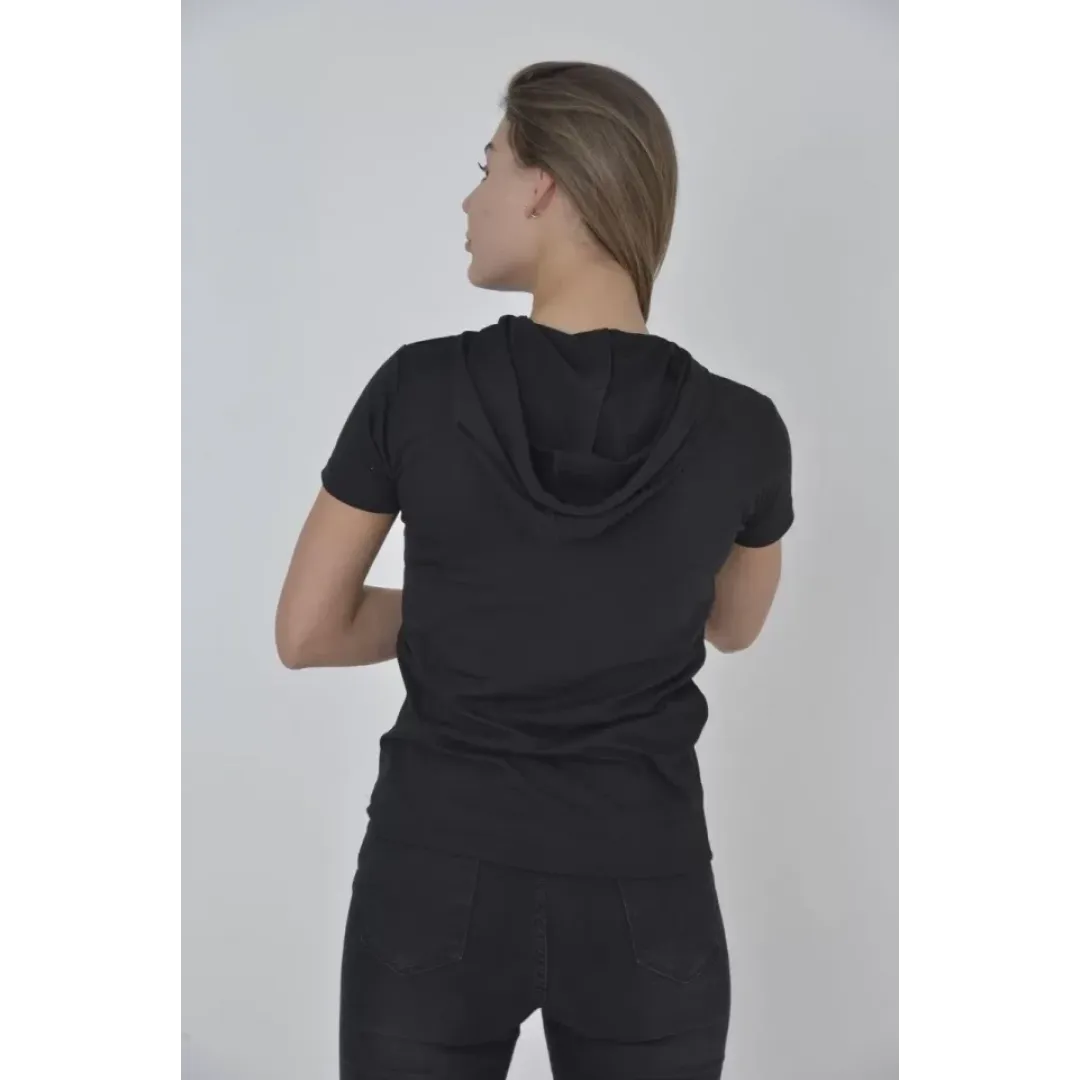 Kapşonlu Slim Fit T-shirt - Siyah - 92837 Kapşonlu Slim Fit T-shirt - Siyah - 92837