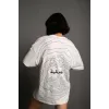 Bisiklet Yakalı Sırt Baskılı Oversize T-Shirt - Beyaz - 92843 Bisiklet Yakalı Sırt Baskılı Oversize T-Shirt - Beyaz - 92843