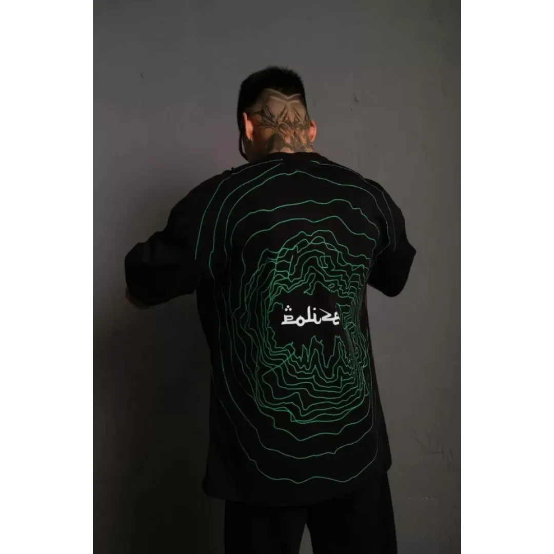 Erkek Bisiklet Yakalı Sırt Baskılı Oversize T-Shirt - Siyah - 92844 Erkek Bisiklet Yakalı Sırt Baskılı Oversize T-Shirt - Siyah - 92844
