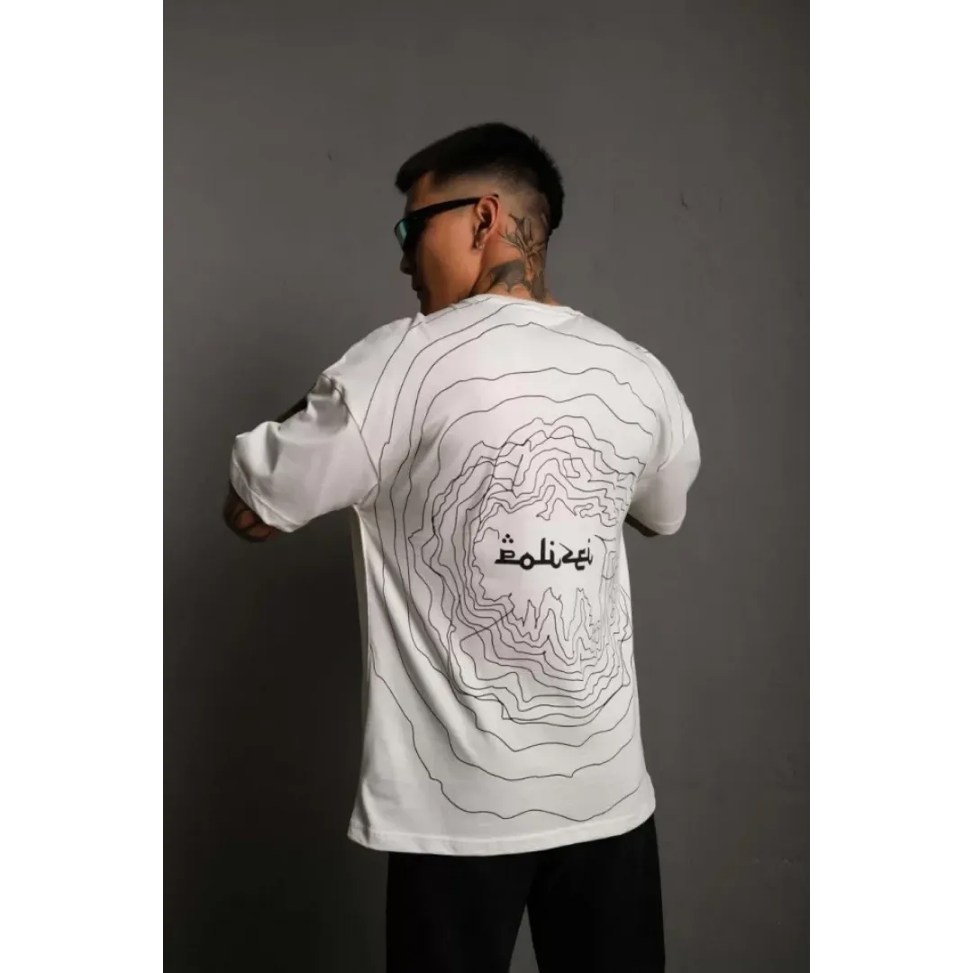 Erkek Bisiklet Yakalı Sırt Baskılı Oversize T-Shirt - Beyaz - 92845 Erkek Bisiklet Yakalı Sırt Baskılı Oversize T-Shirt - Beyaz - 92845