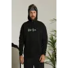 Erkek Sırt Baskılı Oversize Üç İplik Kapüşonlu Sweatshirt - Siyah - 92847 Erkek Sırt Baskılı Oversize Üç İplik Kapüşonlu Sweatshirt - Siyah - 92847