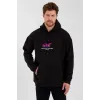Erkek Baskılı Üç İplik Kapüşonlu Oversize Sweatshirt - Siyah - 92848 Erkek Baskılı Üç İplik Kapüşonlu Oversize Sweatshirt - Siyah - 92848