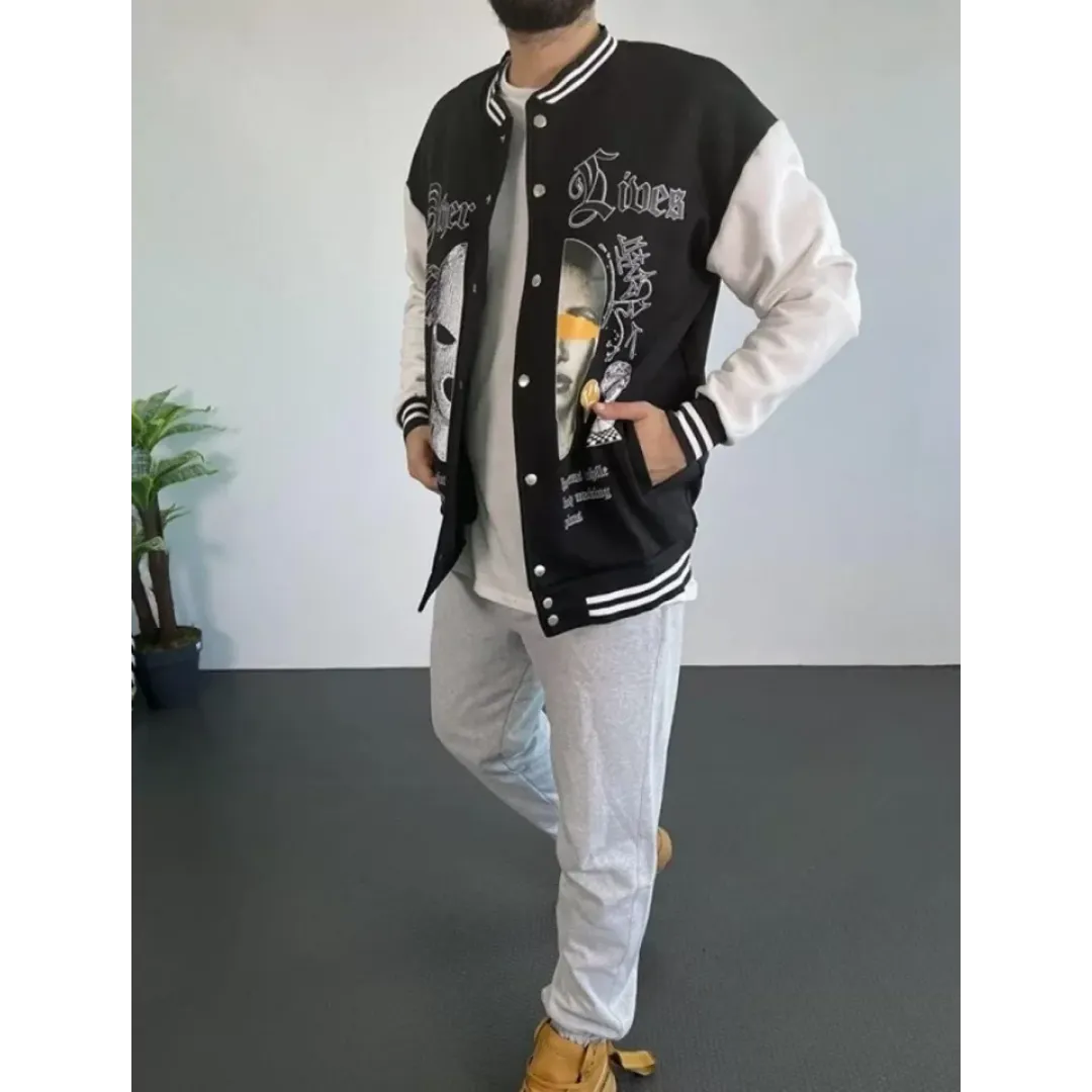 Erkek Oversize Kolej Ceket - Siyah - 92850 Erkek Oversize Kolej Ceket - Siyah - 92850
