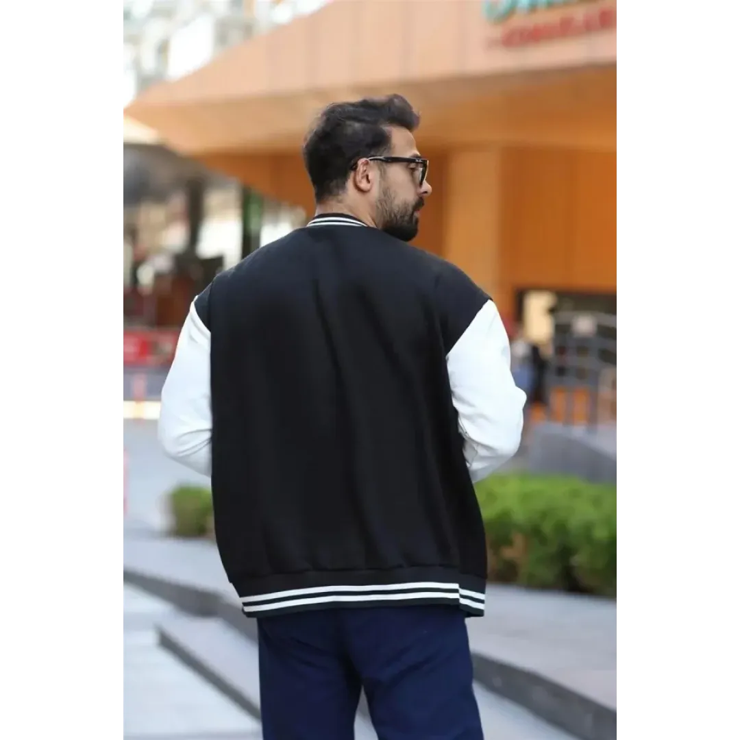 Erkek Oversize Kolej Ceket - Siyah - 92850 Erkek Oversize Kolej Ceket - Siyah - 92850