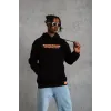Erkek Armalı Baskılı Kapüşonlu Sweatshirt - Siyah - 92988 Erkek Armalı Baskılı Kapüşonlu Sweatshirt - Siyah - 92988
