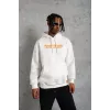 Erkek Armalı Baskılı Kapüşonlu Sweatshirt - Beyaz - 92989 Erkek Armalı Baskılı Kapüşonlu Sweatshirt - Beyaz - 92989
