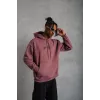 Erkek Kordon İpli Baskılı Kapüşonlu Sweatshirt - Gül Kurusu - 93001 Erkek Kordon İpli Baskılı Kapüşonlu Sweatshirt - Gül Kurusu - 93001