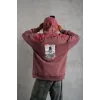 Erkek Ön Ve Arka Baskılı Kapüşonlu 3 İplik Sweatshirt - Gül Kurusu - 93003 Erkek Ön Ve Arka Baskılı Kapüşonlu 3 İplik Sweatshirt - Gül Kurusu - 93003