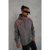 Erkek Ön Ve Arka Baskılı Kapüşonlu 3 İplik Sweatshirt - Füme - 93004 Erkek Ön Ve Arka Baskılı Kapüşonlu 3 İplik Sweatshirt - Füme - 93004