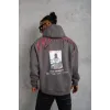 Erkek Ön Ve Arka Baskılı Kapüşonlu 3 İplik Sweatshirt - Füme - 93004 Erkek Ön Ve Arka Baskılı Kapüşonlu 3 İplik Sweatshirt - Füme - 93004