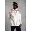 Erkek Ön Ve Arka Baskılı Kapüşonlu 3 İplik Sweatshirt - Beyaz - 93005 Erkek Ön Ve Arka Baskılı Kapüşonlu 3 İplik Sweatshirt - Beyaz - 93005