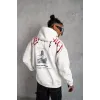 Erkek Ön Ve Arka Baskılı Kapüşonlu 3 İplik Sweatshirt - Beyaz - 93005 Erkek Ön Ve Arka Baskılı Kapüşonlu 3 İplik Sweatshirt - Beyaz - 93005