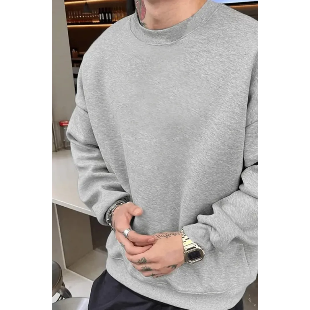 Erkek Düz Bisiklet Yaka Sweat - Gri - 93088 Erkek Düz Bisiklet Yaka Sweat - Gri - 93088