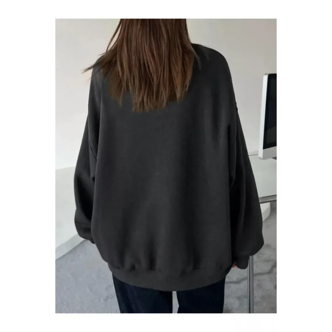 Düz Bisiklet Yaka Sweat - Siyah - 93089 Düz Bisiklet Yaka Sweat - Siyah - 93089