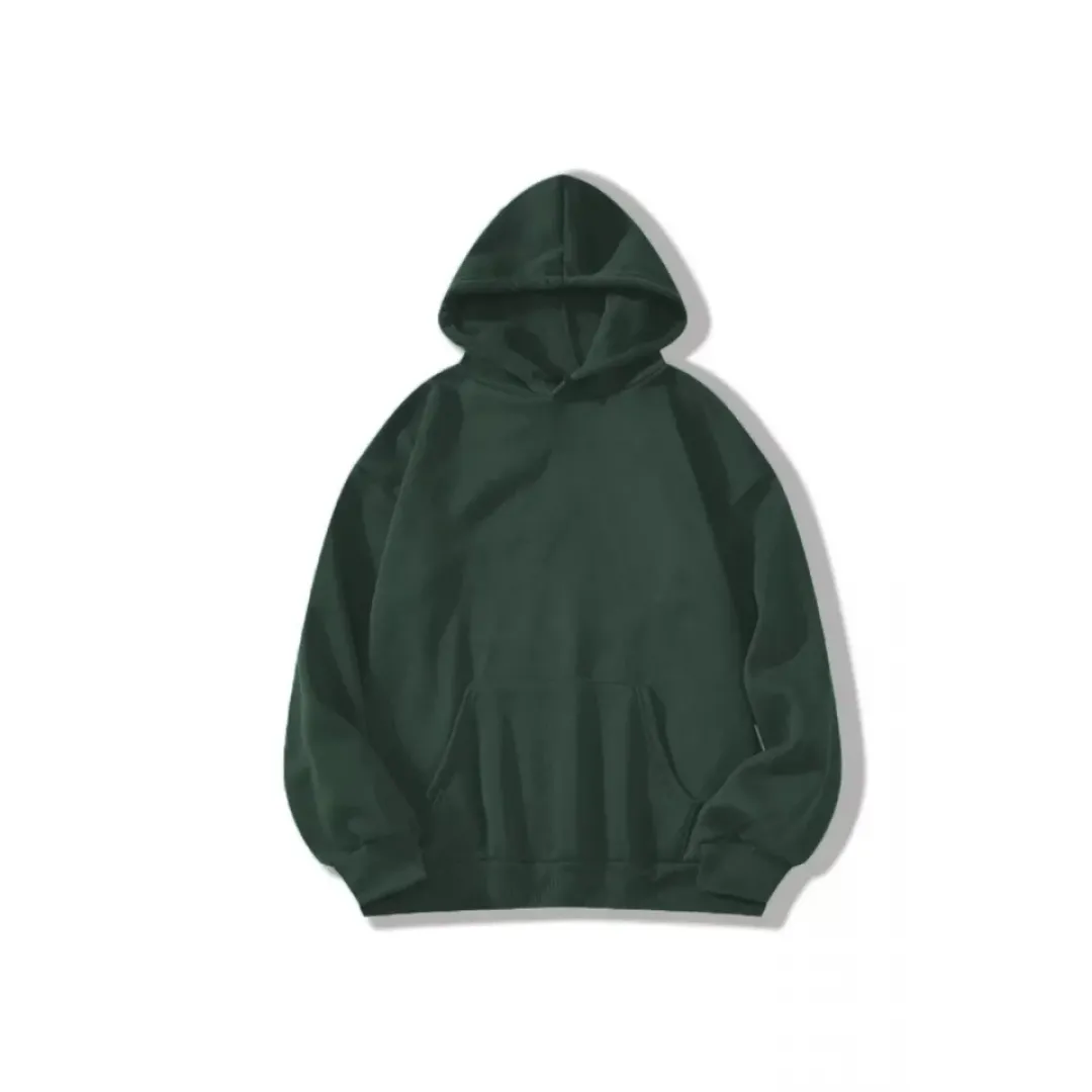 Erkek Düz Kapüşonlu Sweat - Koyu Yeşil - 93100 Erkek Düz Kapüşonlu Sweat - Koyu Yeşil - 93100