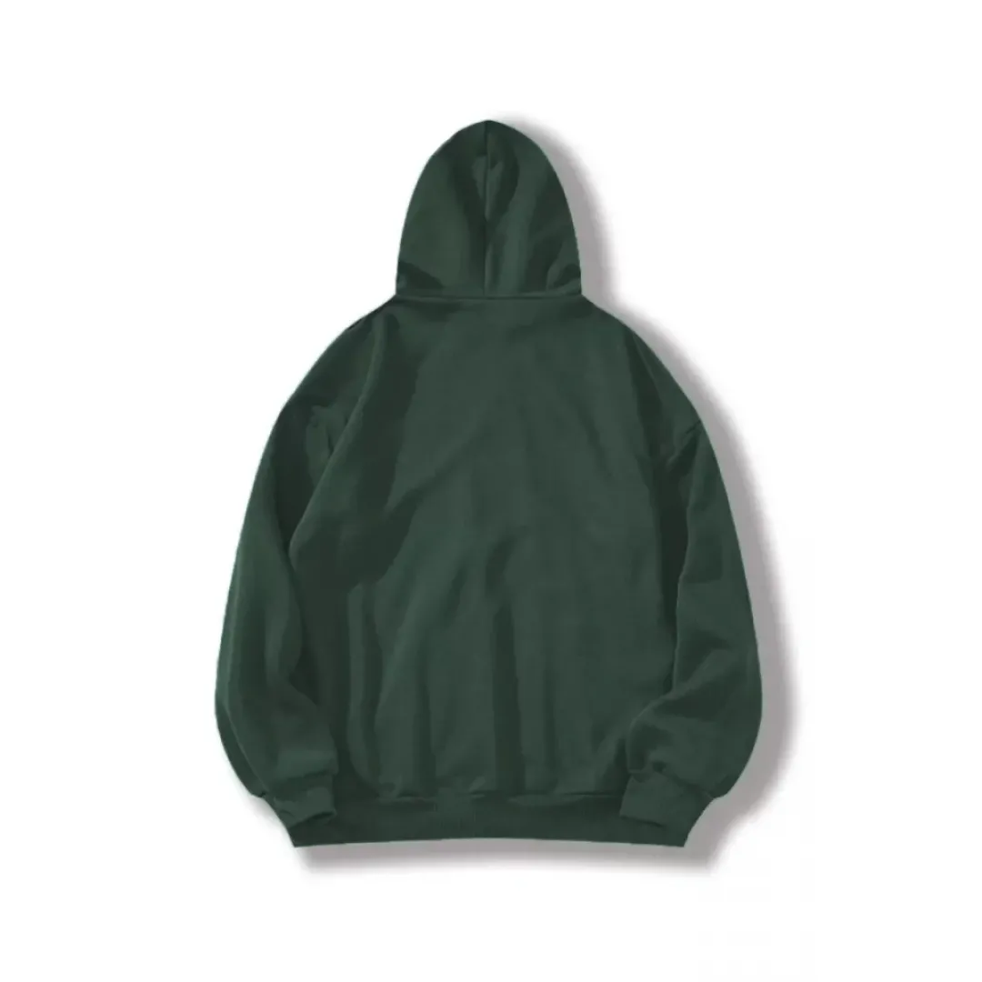 Erkek Düz Kapüşonlu Sweat - Koyu Yeşil - 93100 Erkek Düz Kapüşonlu Sweat - Koyu Yeşil - 93100